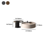 Rectangular Drum Base Solid Wood Table Frame Nordic Style Coffee Table with Drawer