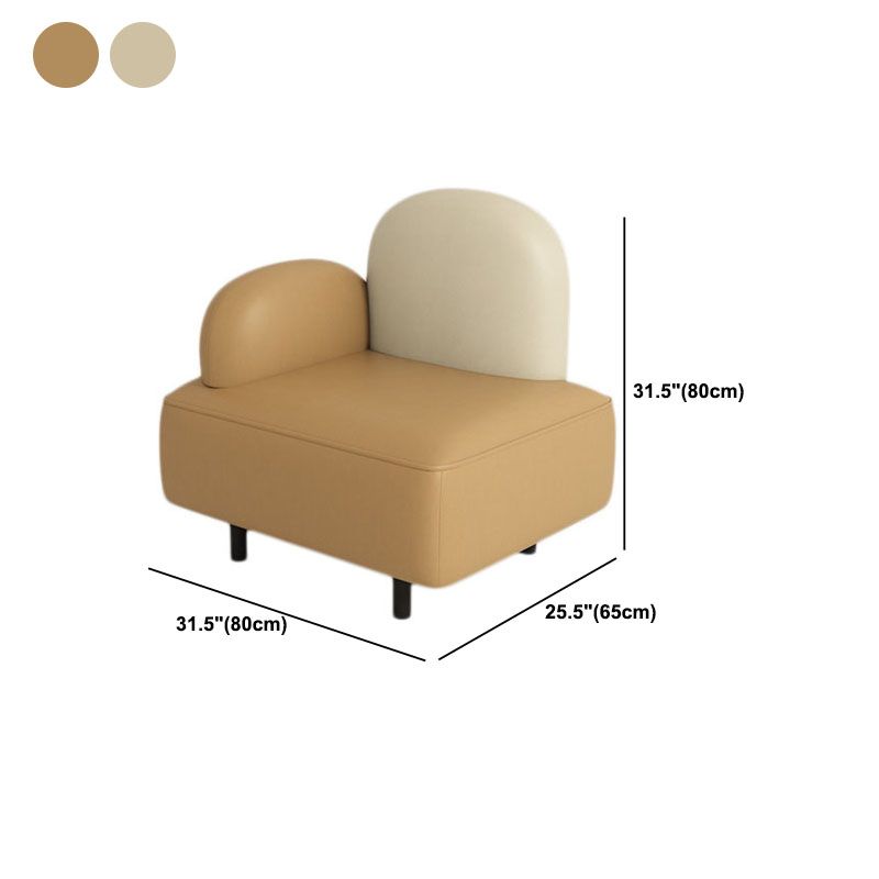 Sofá de brazo superior de almohada cuero moderno de cuero 31.5 pulgadas de altura