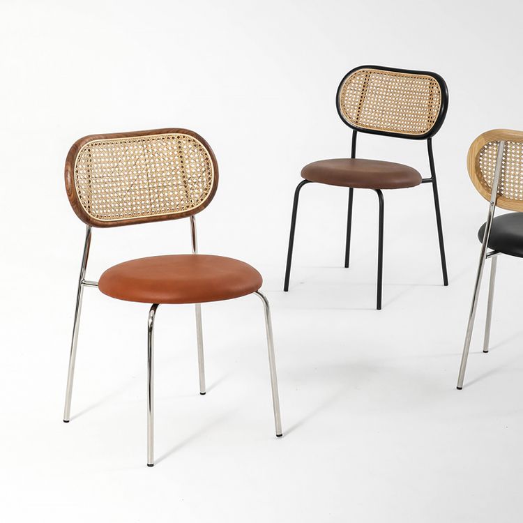 Open Back Side Chair Industrial Armless PU Leather Dining Chairs Clearhalo 'Dining Chairs' 'Dining Tables & Seating' 'dining_chair' 'furn' 'furn_dining_chair' 'Furniture' 'Kitchen & Dining Furniture' 1200x1200_06ae2cb3-677b-44b8-9acf-16bd7027e26a