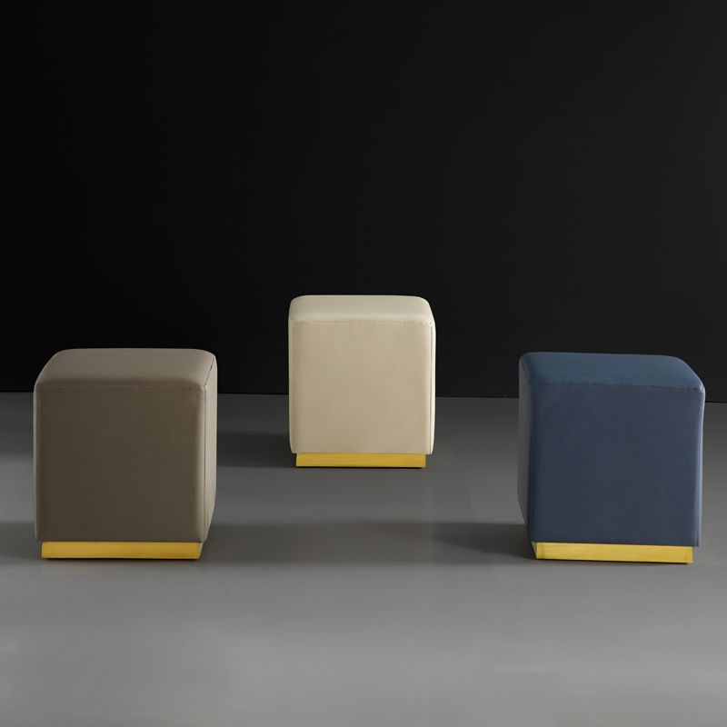 Gorgeous Square Ottoman Pure Color Genuine Leather Water Resistant Footstool Ottoman Clearhalo 'furn' 'furn_ottomans_poufs' 'Furniture' 'Living Room Furniture' 'Ottomans & Poufs' 'ottomans_poufs' 1200x1200_06af13ad-d61f-4bae-b8aa-490dd45cd9cc