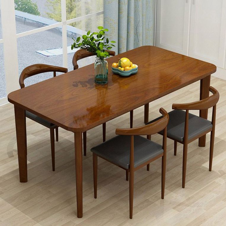 Contemporary Style Solid Wood Rectangle Dining Table 4 Legs Table for Home Clearhalo ' dining_table' 'Dining Tables & Seating' 'Dining Tables' 'Furniture' 'furniture_dining_table' 'Kitchen & Dining Furniture' 'kitchen&dining_furn' 'kitchen' 'kitchen_dining_table' 1200x1200_06af383f-adb7-4156-83dc-7b4a5fe36e2b