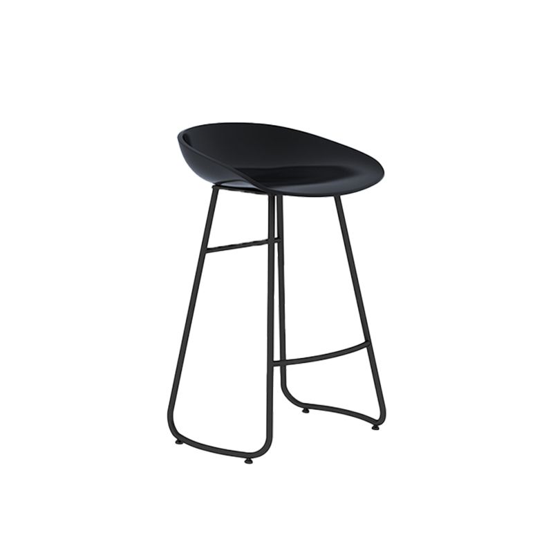 Industrial Armless Bar Stool Plastic Dining Stool with Metal Base Clearhalo 'Bar Furniture' 'Bar Stools' 'bar_stools' 'furn' 'furn_bar_stools' 'Furniture' 'Kitchen & Dining Furniture' 1200x1200_06b19f6b-d182-4b38-a317-99fd5bf6f415