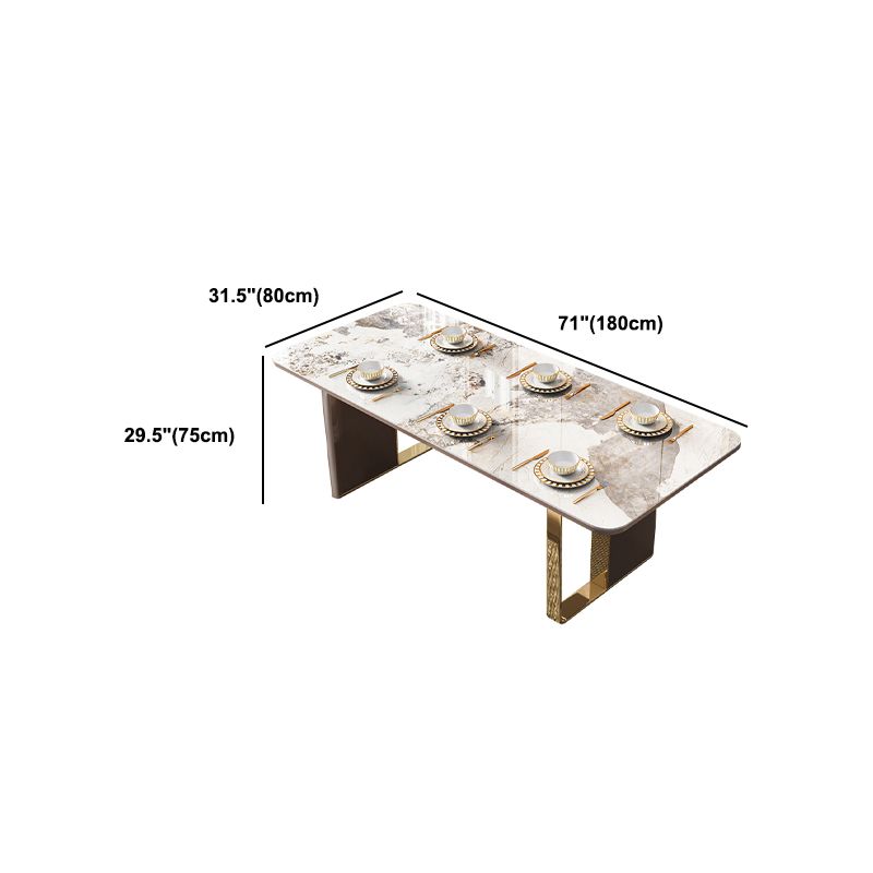 Glam Rectangle 1/4/5/6/7/9 Pieces Dining Table Set Indoor Gold Dinette Set Clearhalo 'Dining Room Sets' 'Dining Tables & Seating' 'dining_room_set' 'furn' 'furn_dining_room_set' 'Furniture' 'Kitchen & Dining Furniture' 1200x1200_06b4f2e2-311f-45d1-b975-6c7014f8e8ee