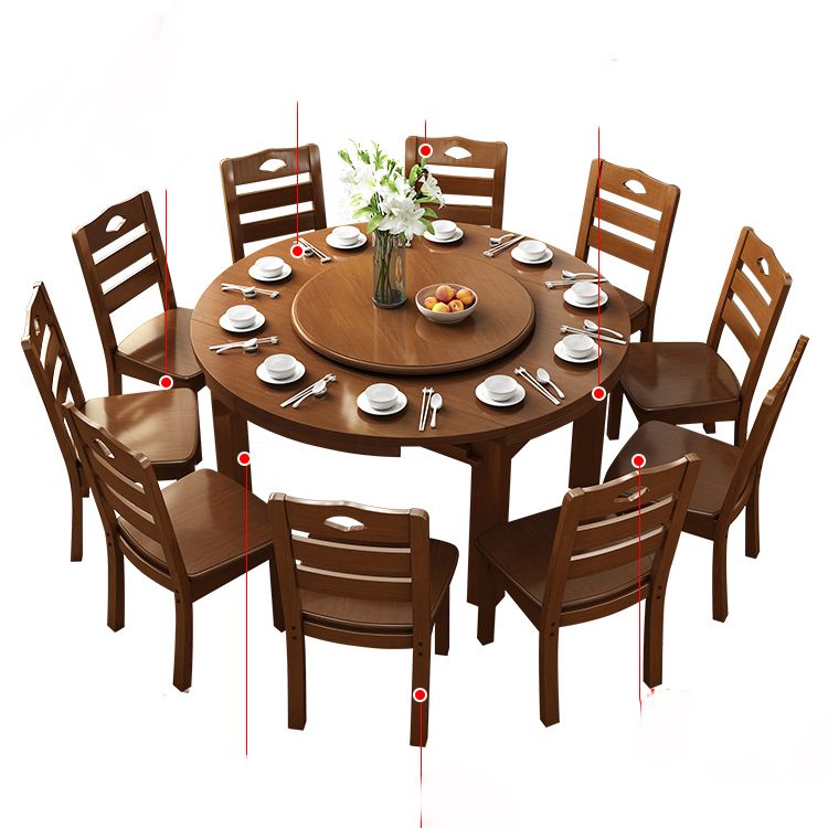 Rectangle Solid Wood Dining Table Butterfly Leaf Dining Table for Kitchen Use