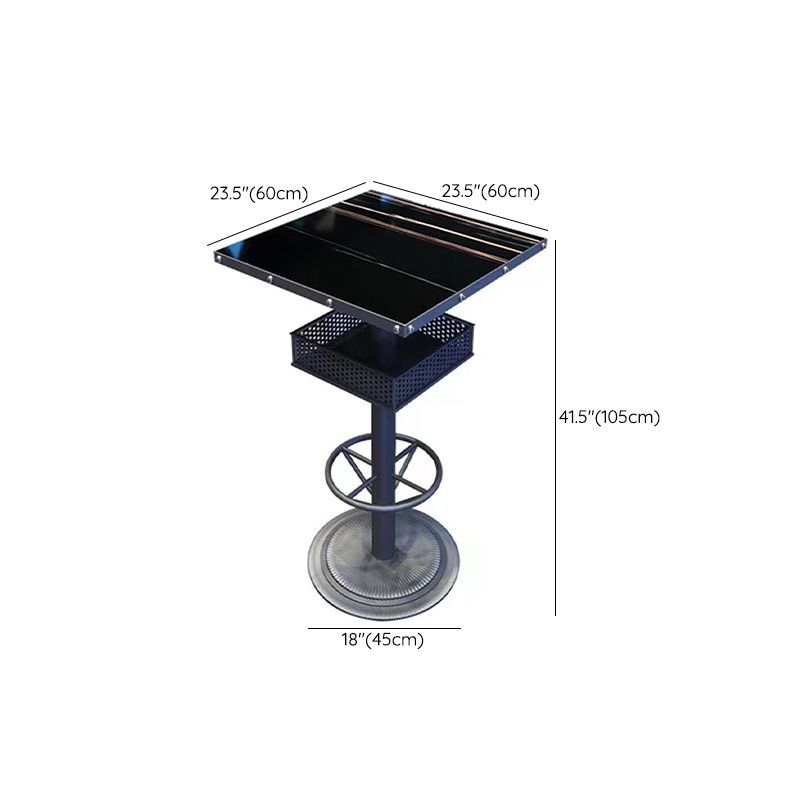 Industrial Style Bistro Bar Table Metal Base Bar Table for Bar Clearhalo 'Bar Furniture' 'Bar Tables' 'bar_tables' 'furn' 'furn_bar_tables' 'Furniture' 'Kitchen & Dining Furniture' 1200x1200_06b60187-b7b9-42b7-bc4d-8b12d926b68e