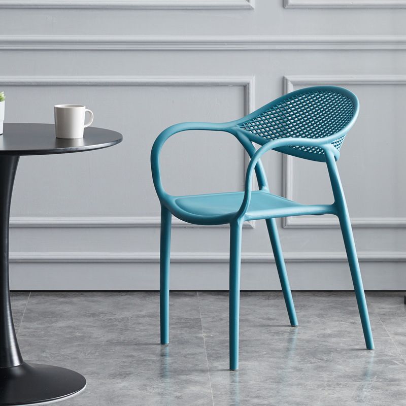 Contemporary Style Stackable Plastic Dining Chairs Open Back Kitchen Arm Chair Clearhalo 'Dining Chairs' 'Dining Tables & Seating' 'dining_chair' 'Furniture' 'furniture_dining_chair' 'Kitchen & Dining Furniture' 1200x1200_06b678e1-7db9-4545-b044-a2941c4bc52f
