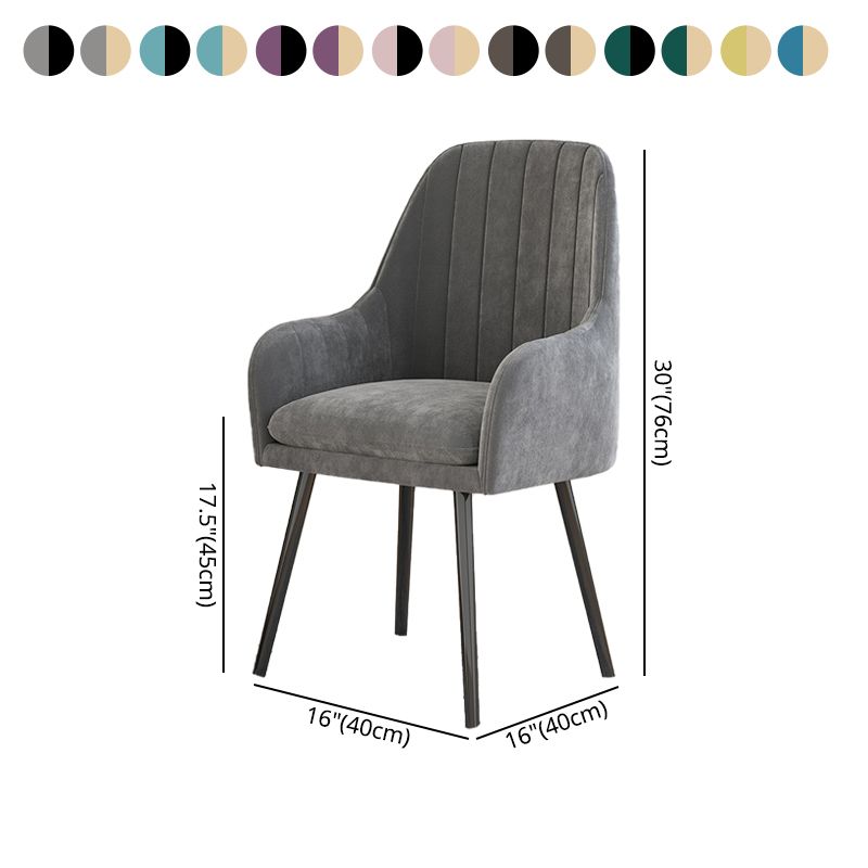 Scandinavian Upholstered Arm Dining Chair Solid Back Dining Single Chair for Home Clearhalo ' kitchen&dining_furn' 'Dining Chairs' 'Dining Tables & Seating' 'dining_chair' 'furn' 'furn_dining_chair' 'Furniture' 'furniture_dining_chair' 'Kitchen & Dining Furniture' 'kitchen' 1200x1200_06b76be9-8354-450d-bb92-cbbea94b349b