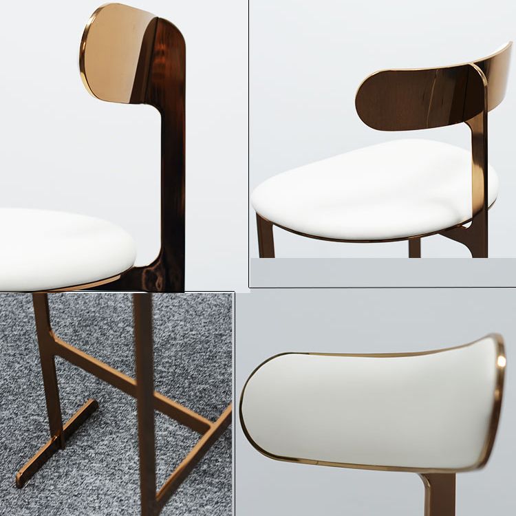 Glam Faux Leather Bar Stool Low Back Counter Bar Stool for Home