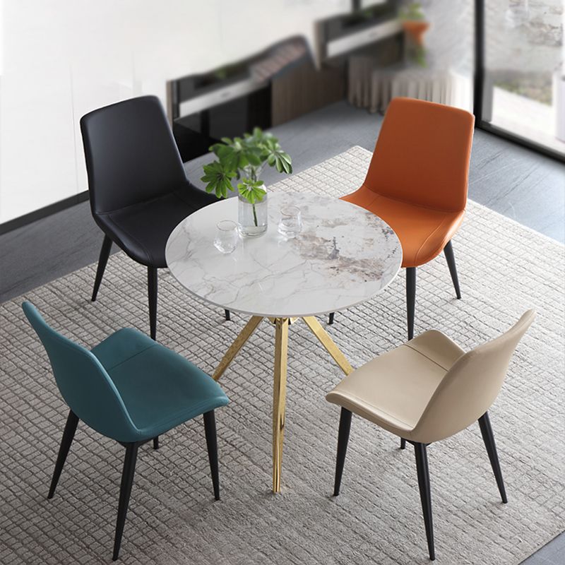 Leather Contemporary Restaurant Side Chair Parsons Matte Finish Dining Chair Clearhalo ' kitchen&dining_furn' 'Dining Chairs' 'Dining Tables & Seating' 'dining_chair' 'furn' 'furn_dining_chair' 'Furniture' 'furniture_dining_chair' 'Kitchen & Dining Furniture' 'kitchen' 1200x1200_06b83129-47d5-4ae8-96d8-6b867b076eef