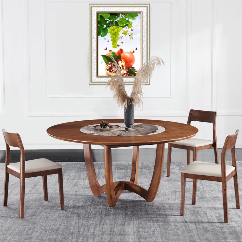 Contemporary Turntable Round Dining Table Ash Wood Sled Base Dining Table Clearhalo 'Dining Tables & Seating' 'Dining Tables' 'dining_table' 'furn' 'furn_dining_table' 'Furniture' 'Kitchen & Dining Furniture' 1200x1200_06b8a3bd-481d-459b-a4cf-676f14fc9c3f