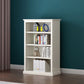 Modern Style Closed Back Bookshelf Standard Wooden Bookcase in White