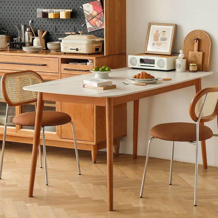 Contemporary White Standard Dining Table Sintered Stone Top Dining Table for Kitchen Clearhalo ' dining_table' 'Dining Tables & Seating' 'Dining Tables' 'furn' 'furn_dining_table' 'Furniture' 'furniture_dining_table' 'Kitchen & Dining Furniture' 'kitchen&dining_furn' 'kitchen' 'kitchen_dining_table' 1200x1200_06ba72ad-4f7f-4681-abb5-b4a2bb6361b1