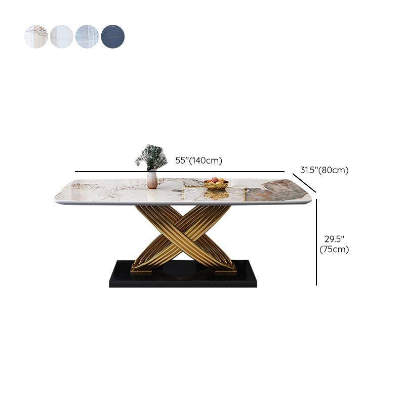 Glam Dinner Table Rectangle Stone Dining Room Table for Kitchen Clearhalo 'Dining Tables & Seating' 'Dining Tables' 'dining_table' 'furn' 'furn_dining_table' 'Furniture' 'Kitchen & Dining Furniture' 1200x1200_06bb4b92-b1ef-46ee-a8fa-71bb2cfd742c