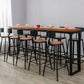 Juego de mesa de bar contemporáneo, mesa de mostrador rectangular de madera maciza de 1/6/11 piezas
