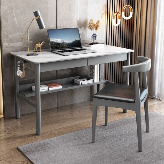 Modern Rectangle Office Desk Antique Finish Computer Desk with Metal Legs Clearhalo 'furn' 'furn_office_desk' 'Furniture' 'Office Desks' 'Office Furniture' 'office_desk' 1200x1200_06becc06-941f-4b5e-9486-d4330c654c9d
