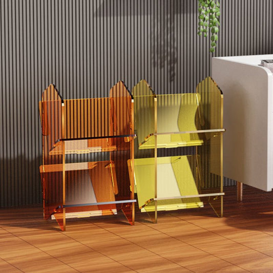 モダンなアクリル本棚、あらゆる部屋の幾何学的な本棚、12.5 "l x 10" w