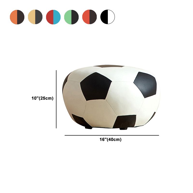 Modern Ottoman Football Pattern Faux Leather Indoor Round Pouf Chair Clearhalo 'furn' 'furn_ottomans_poufs' 'Furniture' 'Living Room Furniture' 'Ottomans & Poufs' 'ottomans_poufs' 1200x1200_06c01e3c-f2af-42b5-af78-ff6dc1a4cf74