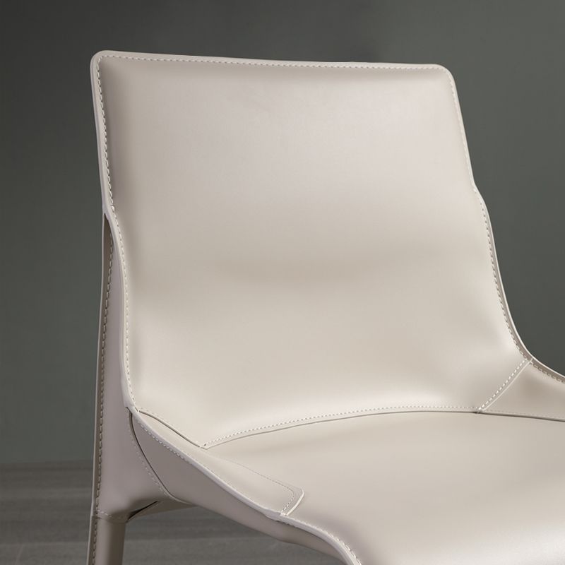 Faux lederen eigentijdse armloze stoel huis metalen eetkamerstoel