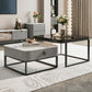 Table basse avec plateau en verre/ardoise, cadre contemporain, table de cocktail avec tiroirs