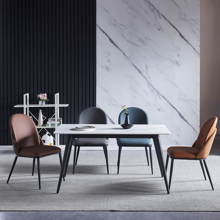 Contemporary Style Dining Chair Armless Metal Side Parsons Chairs for Kitchen Clearhalo ' kitchen&dining_furn' 'Dining Chairs' 'Dining Tables & Seating' 'dining_chair' 'furn' 'furn_dining_chair' 'Furniture' 'furniture_dining_chair' 'Kitchen & Dining Furniture' 'kitchen' 1200x1200_06c69638-674e-47a3-bb5e-27fe5d22d5b8