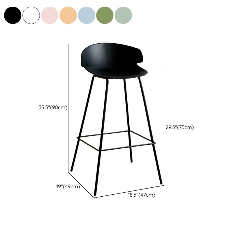Modern Plastic Bar Stool Backrest Counter Stool for Living Room
