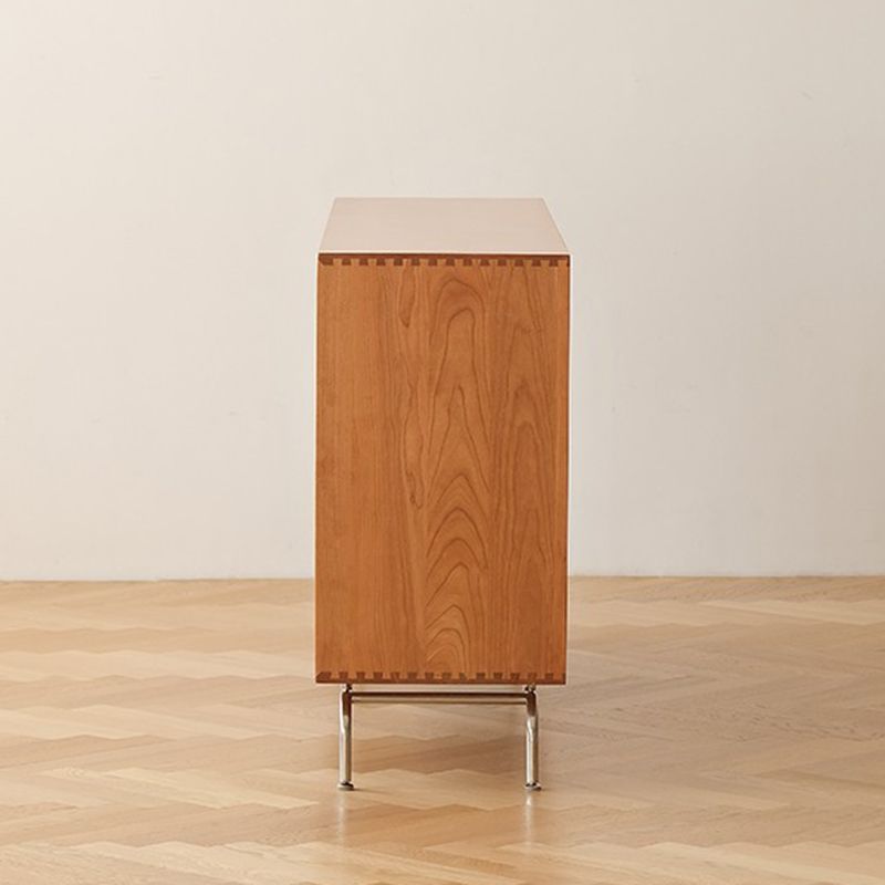 Modern Display Stand Pine Storage Cabinet with Doors for Dining Room