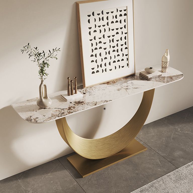 Mesa de consola glamera mesa de sofá de acabado antiguo en piedra