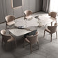 Modern Style Sintered Stone Dining Table Set Rectangle 1/2/3/4/7 Pieces Dining Set