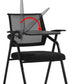 Chaise de bureau contemporaine noire à bras fixes et dossier moyen