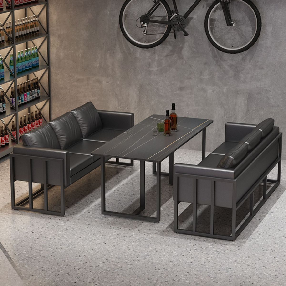 Industrial Sintered Stone Dinner Room Kitchen Table Black Table with Metal Base for Dinning Room Clearhalo ' dining_table' 'Dining Tables & Seating' 'Dining Tables' 'furn' 'furn_dining_table' 'Furniture' 'furniture_dining_table' 'Kitchen & Dining Furniture' 'kitchen&dining_furn' 'kitchen' 'kitchen_dining_table' 1200x1200_06ca9856-7c4c-4822-b709-c67f26fcf416