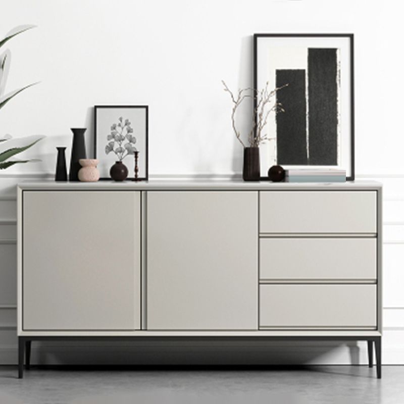 Tavolo a buffet in pietra moderna scheda laterale in stile moderno con armadi e cassetti
