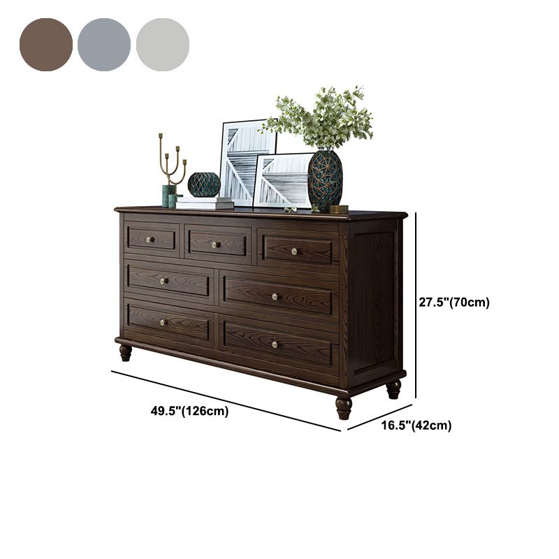 Cofre de acento moderno con 7 cajones y cofre de lana de madera maciza