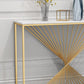 Rectangle Marble Top Accent Table with Iron Frame Base for Hall Clearhalo 'Console Tables' 'console_tables' 'Entry & Mudroom Furniture' 'furn' 'furn_console_tables' 'Furniture' 1200x1200_06cbbb64-e920-40d3-91aa-022cec3d02b6