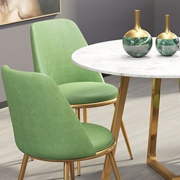 Glam 1/4/5/6 Pieces Dining Set Round Stone Dining Table for Dining Room Clearhalo 'Dining Room Sets' 'Dining Tables & Seating' 'dining_room_set' 'furn' 'furn_dining_room_set' 'Furniture' 'furniture_dining_room_set' 'Kitchen & Dining Furniture' 1200x1200_06ce2ff2-2d74-41b8-918c-a215b0decc43
