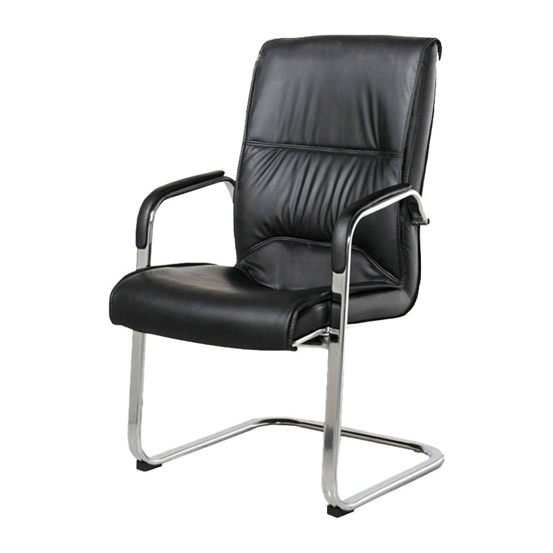 Modern Espresso Leather Desk Chair with Mid Back Home Office Chair in Black and Beige Clearhalo 'furn' 'furn_office_chair' 'Furniture' 'Office Chairs' 'Office Furniture' 'office_chair' 1200x1200_06cfc029-21af-4552-8ff6-c90a0af4d232