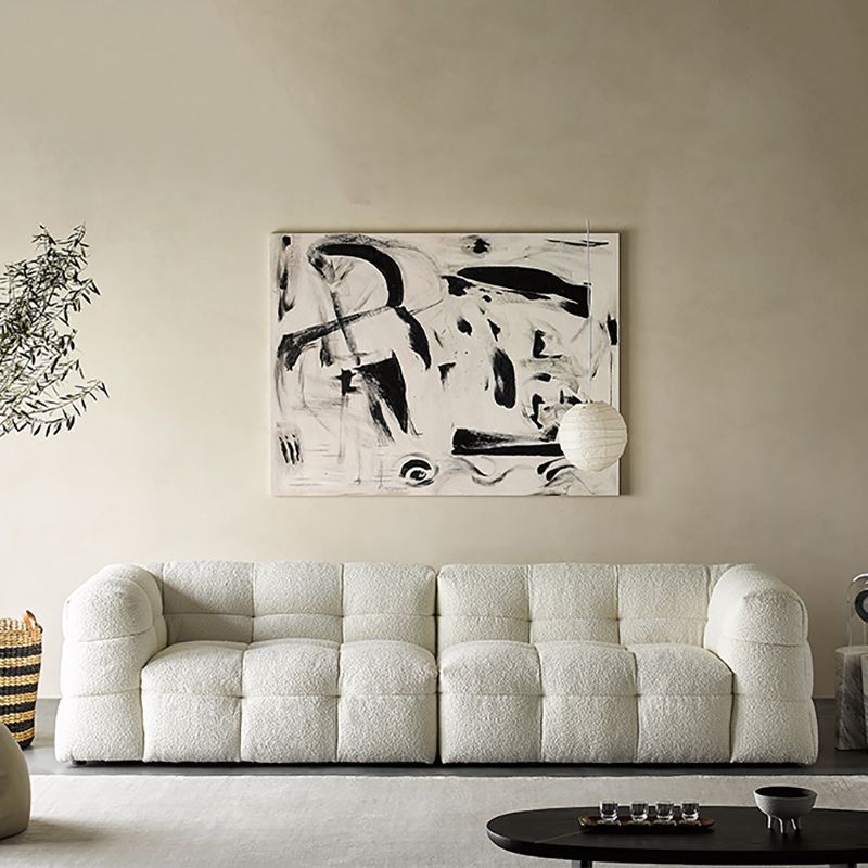 Contemporain 41,3 "D Laine canapé biscuit arrière Sofa tissu de smoking