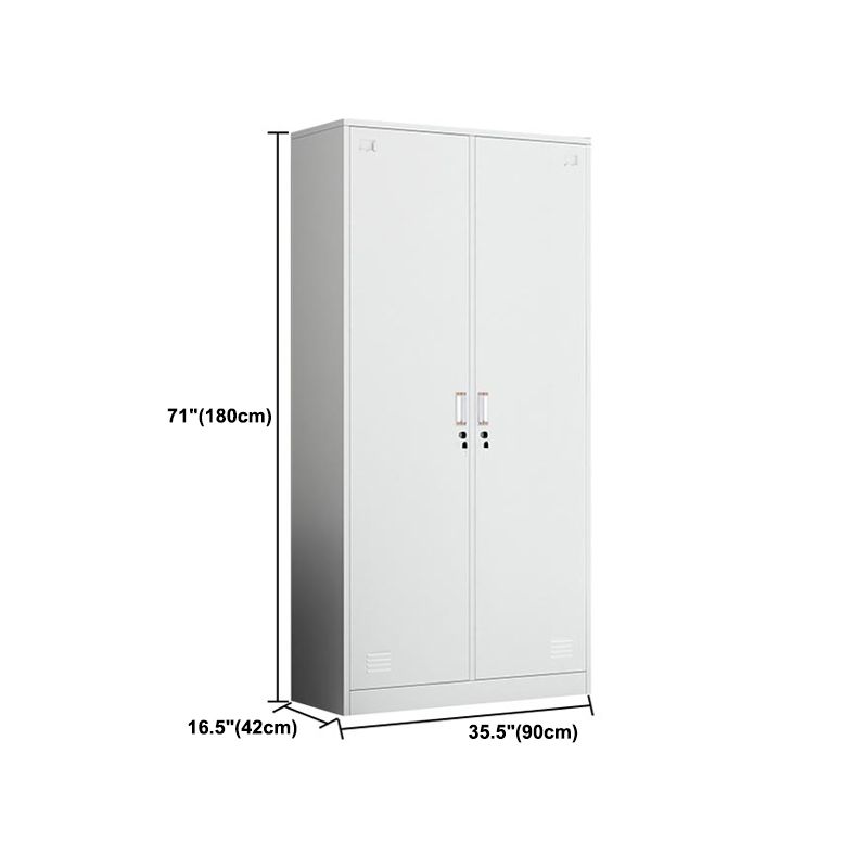 White Steel Wardrobe Armoire Contemporary Hinged Wardrobe Cabinet Clearhalo 'Armoires & Wardrobes' 'armoires_wardrobes' 'Bedroom Furniture' 'furn' 'furn_armoires_wardrobes' 'Furniture' 1200x1200_06d0de4a-1ec0-434c-a1d0-c7abcea18603