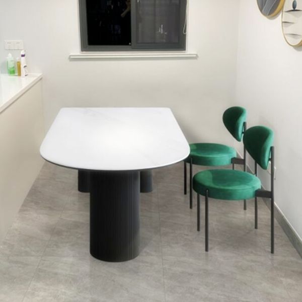 Free Form White Top Dining Table Minimalist Sintered Stone Table with 3 Legs Clearhalo ' dining_table' 'Dining Tables & Seating' 'Dining Tables' 'furn' 'furn_dining_table' 'Furniture' 'furniture_dining_table' 'Kitchen & Dining Furniture' 'kitchen&dining_furn' 'kitchen' 'kitchen_dining_table' 1200x1200_06d323a6-764b-41eb-8283-ef0f4c69323a