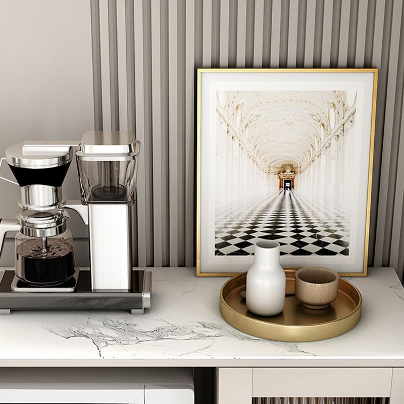 2-ladel gemanipuleerde houten bijbord glamour gestreepte glazen deuren cruerenza met stenen aanrecht