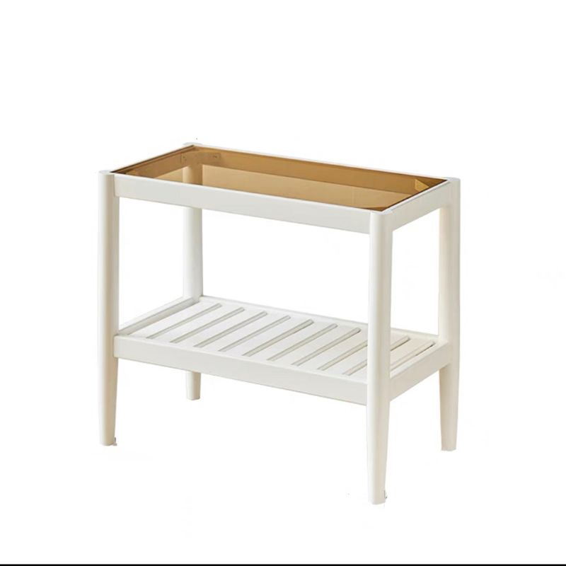 Modern Style Cocktail Table Beech Frame Glass Top Square/rectangular Coffee Table