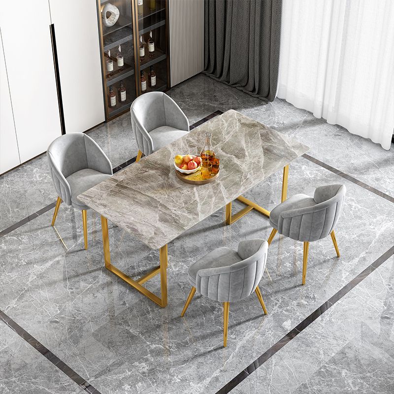 1/4/5 Pieces Luxury Rectangle Dining Set Sintered Stone Dining Table with Leather Chairs Clearhalo 'Dining Room Sets' 'Dining Tables & Seating' 'dining_room_set' 'furn' 'furn_dining_room_set' 'Furniture' 'furniture_dining_room_set' 'Kitchen & Dining Furniture' 'kitchen&dining_furn' 'kitchen' 1200x1200_06d61667-ae23-4201-9740-65fd2ed0d405