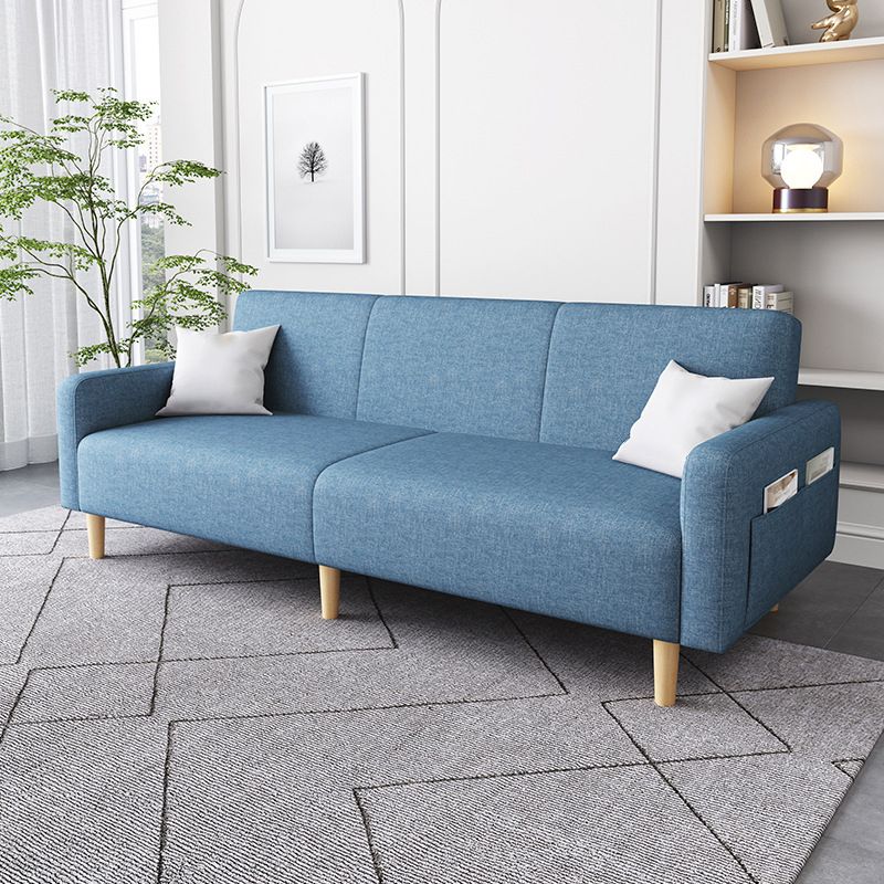 Contemporary Square Arm Sofa Couch Faux Leather/Linen Settee Couch Clearhalo 'furn' 'furn_sofas' 'Furniture' 'Living Room Furniture' 'Sofa' 'sofas' 1200x1200_06d8637b-586c-4350-bb0d-604995b2a123