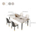 Glam Style Rectangle Dining Table Stone Top Dining Room Table Clearhalo 'Dining Tables & Seating' 'Dining Tables' 'dining_table' 'furn' 'furn_dining_table' 'Furniture' 'Kitchen & Dining Furniture' 1200x1200_06d96ad3-3189-402f-8e72-0756f946a052