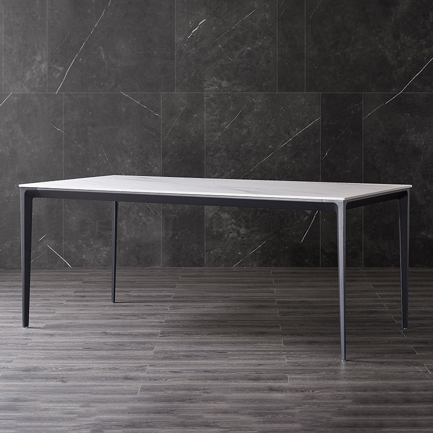 Modern Style Sintered Stone Dining Table White Rectangle Table with 4 Legs for Kitchen Clearhalo ' dining_table' 'Dining Tables & Seating' 'Dining Tables' 'Furniture' 'furniture_dining_table' 'Kitchen & Dining Furniture' 'kitchen&dining_furn' 'kitchen' 'kitchen_dining_table' 1200x1200_06d96e82-5ff7-4fb0-b400-a00a103ed7e0