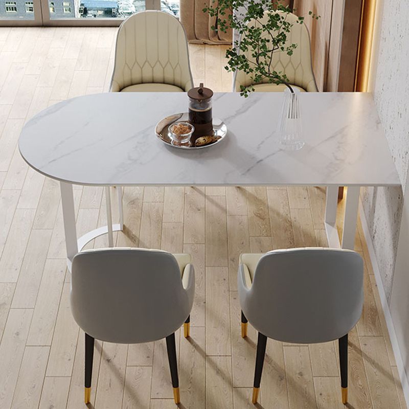 Free Form Sintered Stone Top Table for Restaurant Luxury Dining Table with Double Pedestal Clearhalo 'Dining Tables & Seating' 'Dining Tables' 'dining_table' 'furn' 'furn_dining_table' 'Furniture' 'furniture_dining_table' 'Kitchen & Dining Furniture' 'kitchen' 'kitchen_dining_table' 1200x1200_06d9ea66-c549-443b-82b8-ec2d8a090c1d