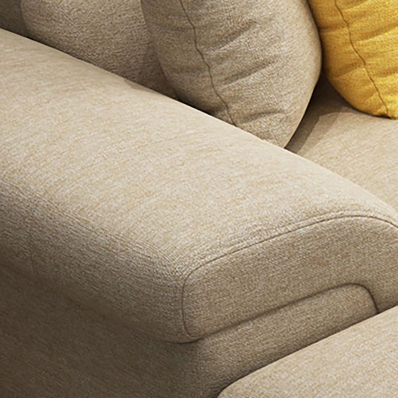 Contemporary L-Shape Sectional with Pillowed Back Cushions for Four People Clearhalo 'furn' 'furn_sectionals' 'Furniture' 'furniture_sectionals' 'kitchen' 'kitchen_sectionals' 'Living Room Furniture' 'Sectionals' 1200x1200_06da11de-e5d3-41c6-b5a5-86ab22eb1296