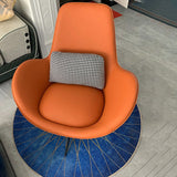 37.5"L x 37"W x 34"H Casual Eggshell Chair Faux Leather and Velvet Accent Chair Clearhalo 'Accent Chairs' 'accent_chairs' 'Chairs & Seating' 'furn' 'furn_accent_chairs' 'Furniture' 'Living Room Furniture' 1200x1200_06da942e-095c-40e0-887d-259ee5774868