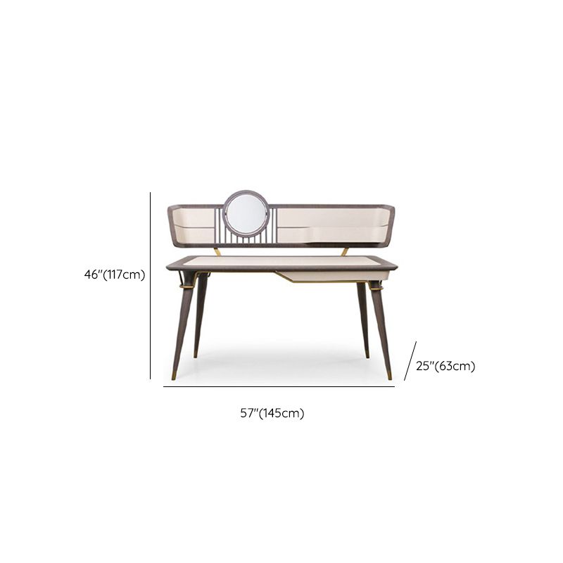 Traditional Brown With Stool Bedroom Mirror Vanity Dressing Table Clearhalo 'Bedroom Furniture' 'furn' 'furn_makeup_vanities' 'Furniture' 'Makeup Vanities' 'makeup_vanities' 1200x1200_06db282b-3f2a-4d7e-8241-08a338dc79c3