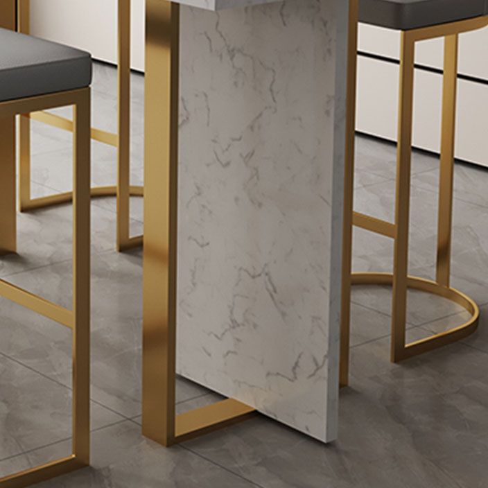 Indoor Modern Pub Dining Set 1/2/5 Pieces White Stone Top Bar Pub Table Set Clearhalo 'Bar Furniture' 'furn' 'furn_home_bar_bar_sets' 'Furniture' 'Home Bars & Bar Sets' 'home_bar_bar_sets' 'Kitchen & Dining Furniture' 1200x1200_06dbecab-2117-4404-b9ff-e6bdb21b6890