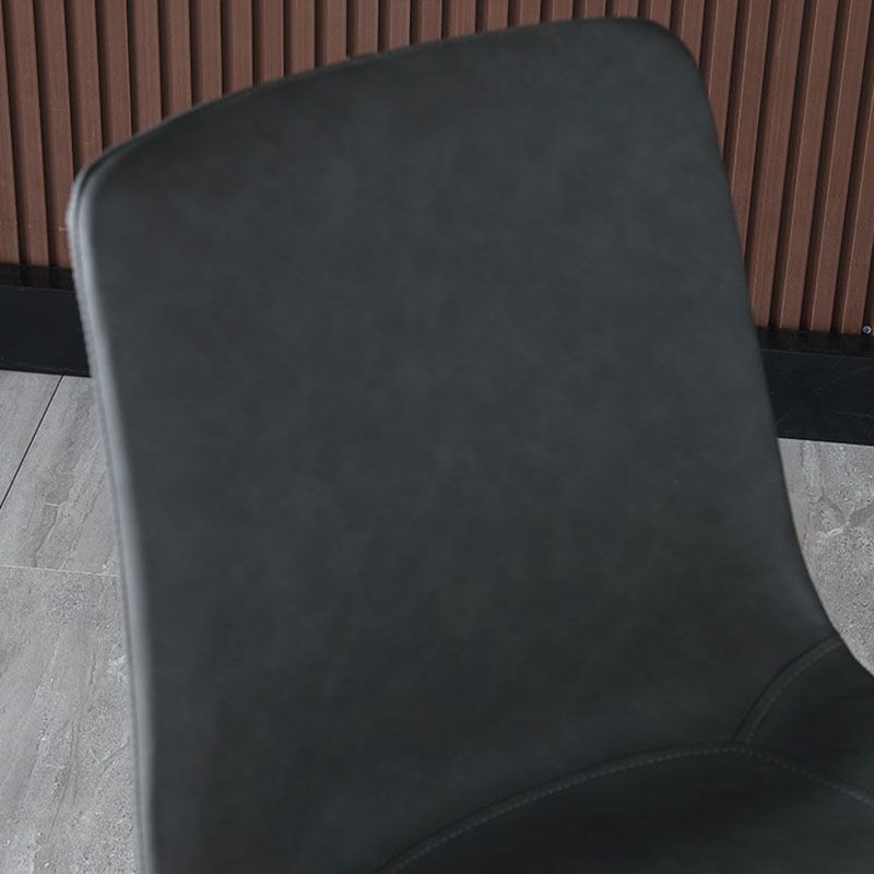 Industrial Solid Back Side Chairs PU Leather Dining Chairs for Home